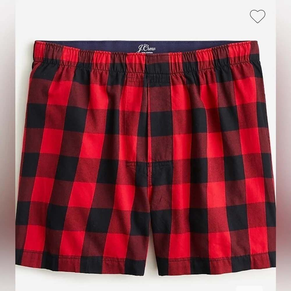 Mens J. Crew Buffalo Check Red Boxers, NWT, Size XS